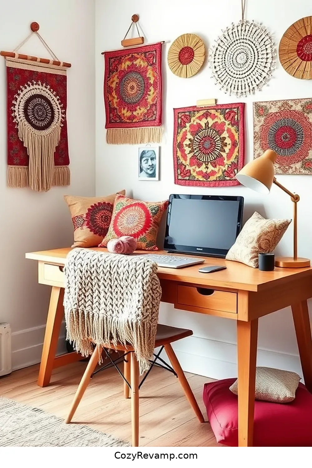 Create a Scandinavian Home Office With Upcycled Fabric 7 Adding Cozy Textiles With Upcycled Fabrics for Create a Scandinavian Home Office With Upcycled Fabric