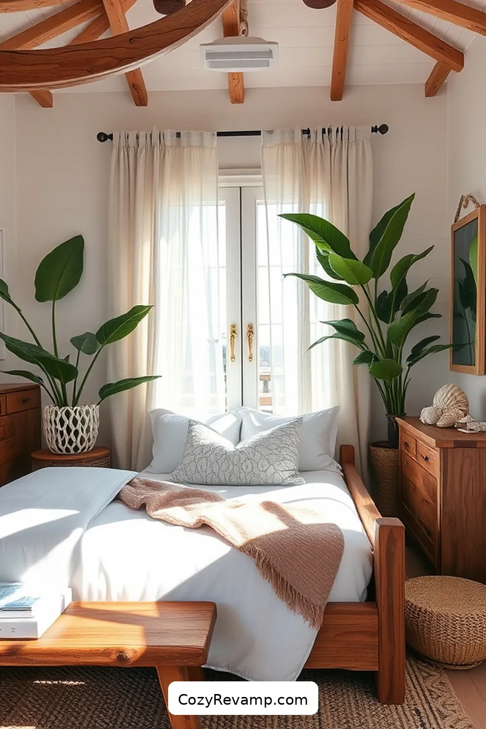 Creating a Coastal Bedroom With Reclaimed Materials 9 Adding Natural Elements and Greenery for Creating a Coastal Bedroom With Reclaimed Materials