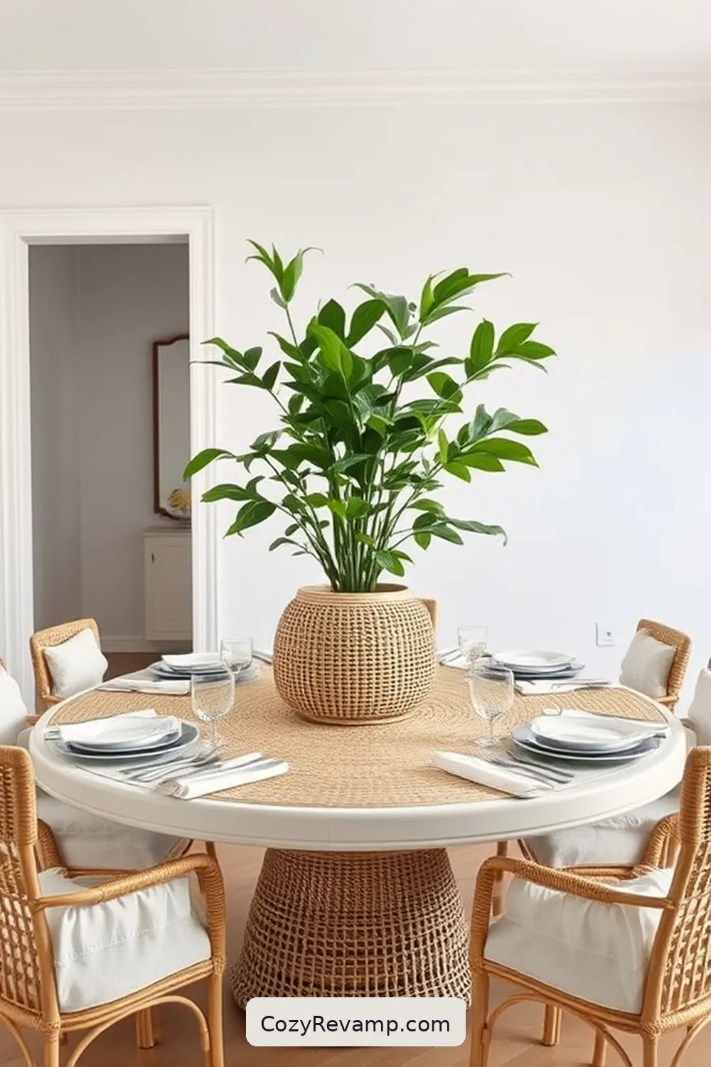 Creating a Focal Point With Natural Elements for Creating a Minimalist Dining Room With Natural Fiber Materials