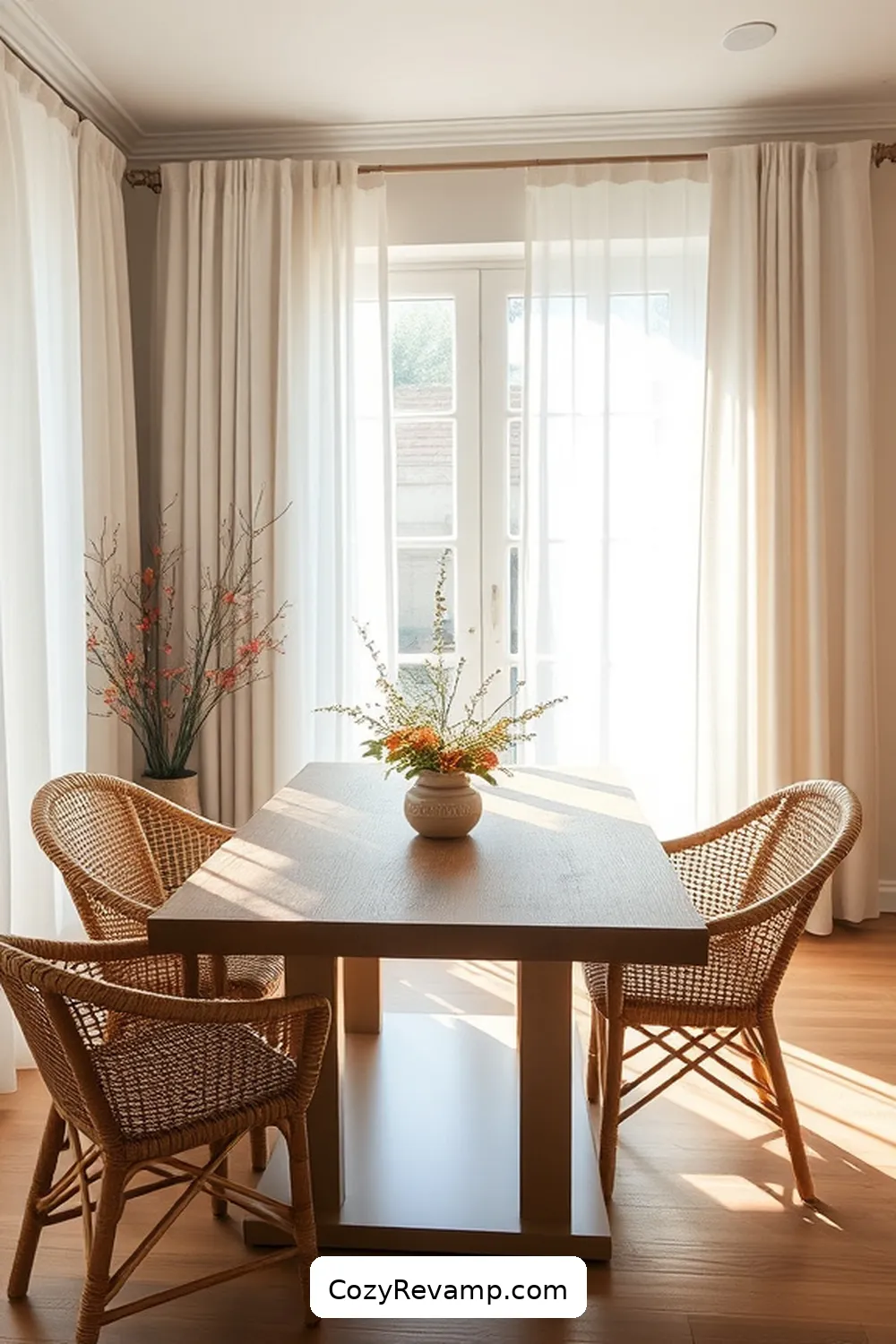 Enhancing Lighting for a Warm Atmosphere for Creating a Minimalist Dining Room With Natural Fiber Materials
