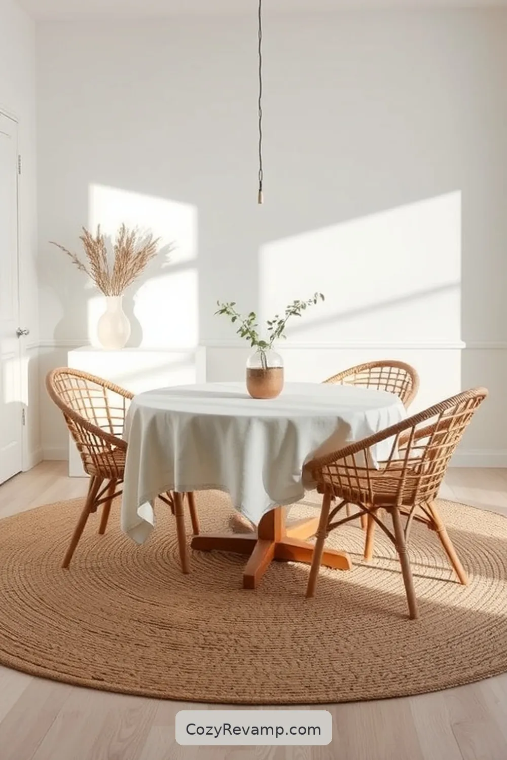 Incorporating Natural Fiber Textiles for Creating a Minimalist Dining Room With Natural Fiber Materials