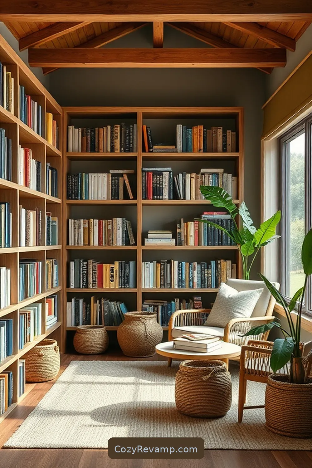 Organizing Your Book Collection for Creating a Modern Farmhouse Library With Natural Fiber Materials