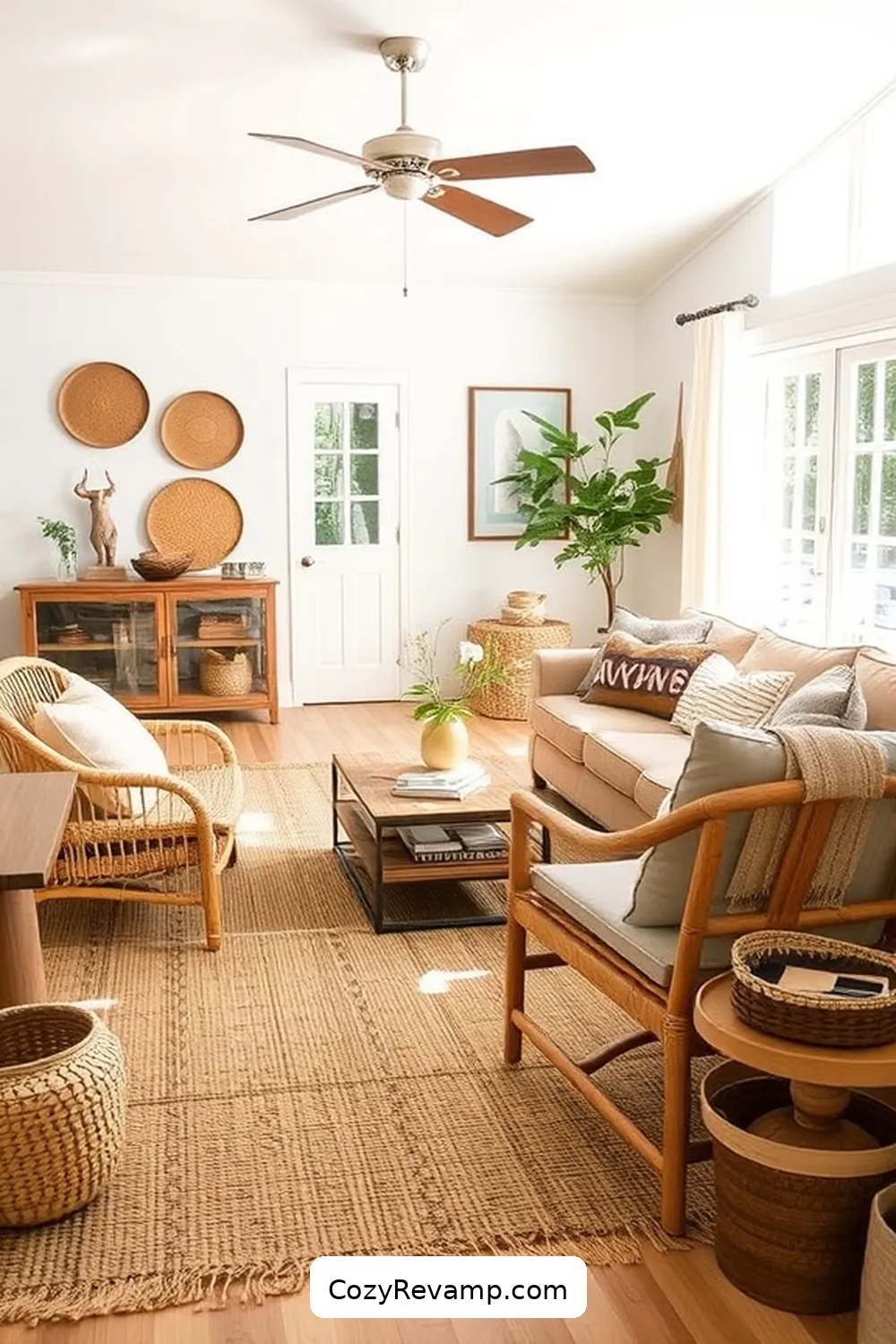 Furniture Options That Embrace Natural Textures for Creating a Modern Farmhouse Living Room With Natural Fiber Materials