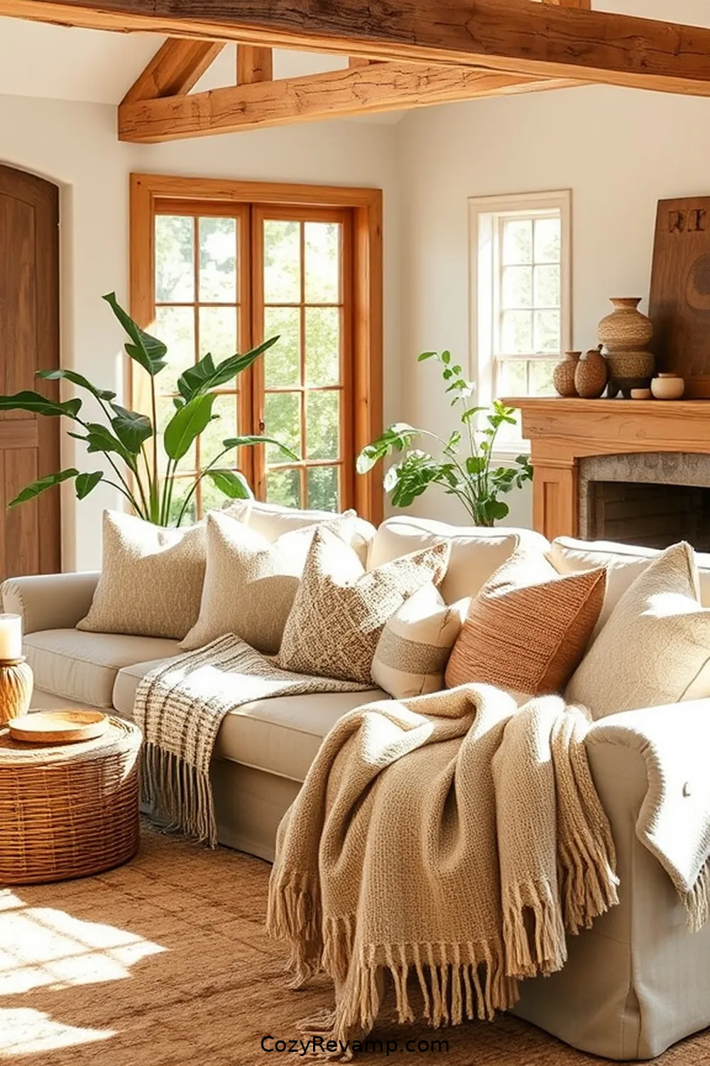Soft Furnishings: Throws and Pillows for Creating a Modern Farmhouse Living Room With Natural Fiber Materials