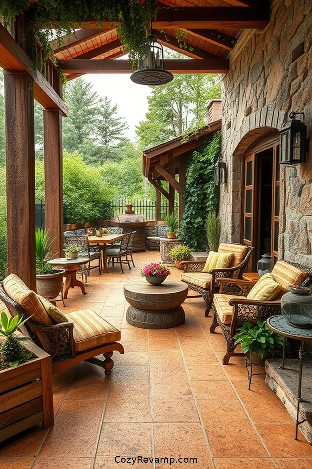 Creating a Rustic Outdoor Patio With Cork Material 9 Combining Cork With Other Natural Materials for Creating a Rustic Outdoor Patio With Cork Material