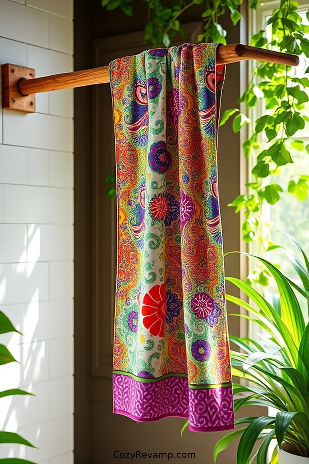 DIY Bohemian Bathroom Ideas Using Upcycled Fabric Materials 8 Creative Fabric Shower Caddy for DIY Bohemian Bathroom Ideas Using Upcycled Fabric Materials