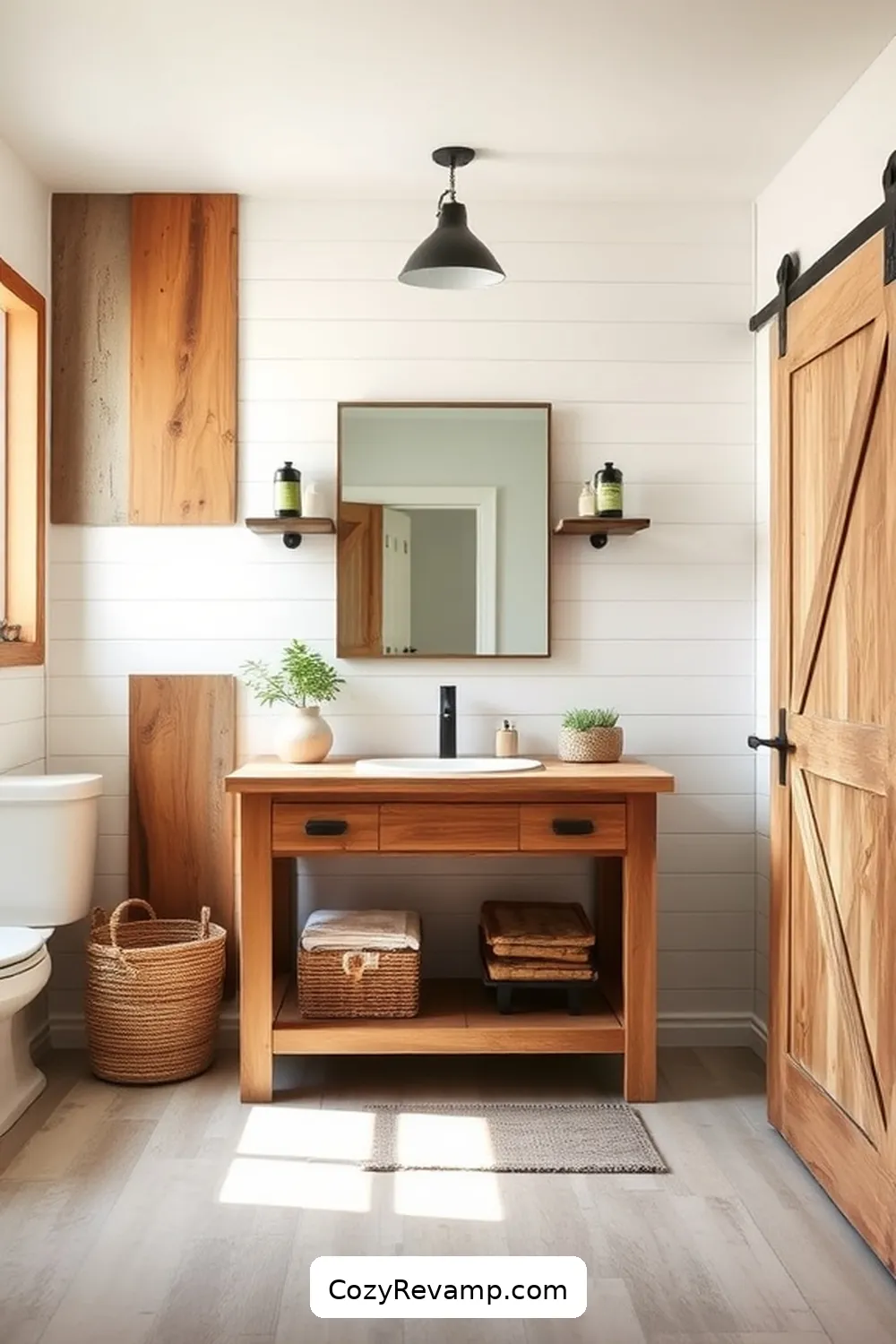 DIY Modern Farmhouse Bathroom Using Recycled Wood Materials 3 Creative Ways to Use Reclaimed Wood in Bathroom Design for DIY Modern Farmhouse Bathroom Using Recycled Wood Materials