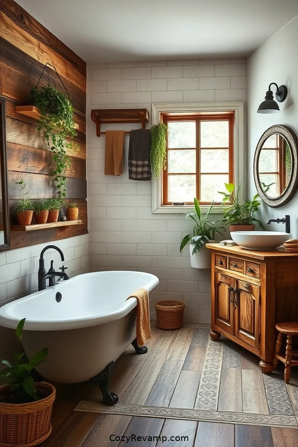 DIY Modern Farmhouse Bathroom Using Recycled Wood Materials 4 DIY Projects for a Rustic Bathroom Makeover for DIY Modern Farmhouse Bathroom Using Recycled Wood Materials