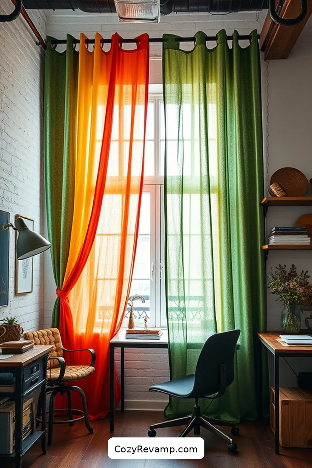 DIY Upcycled Fabric Material Decor for Your Industrial Home Office 10 Upcycled Fabric Curtains for a Pop of Color for DIY Upcycled Fabric Material Decor for Your Industrial Home Office