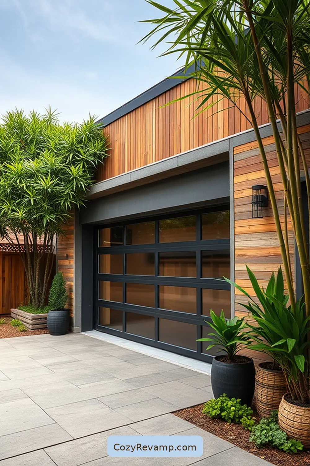 Outdoor Spaces: Bamboo Elements for Garage Exteriors for Design Ideas for an Industrial Garage Using Bamboo Material