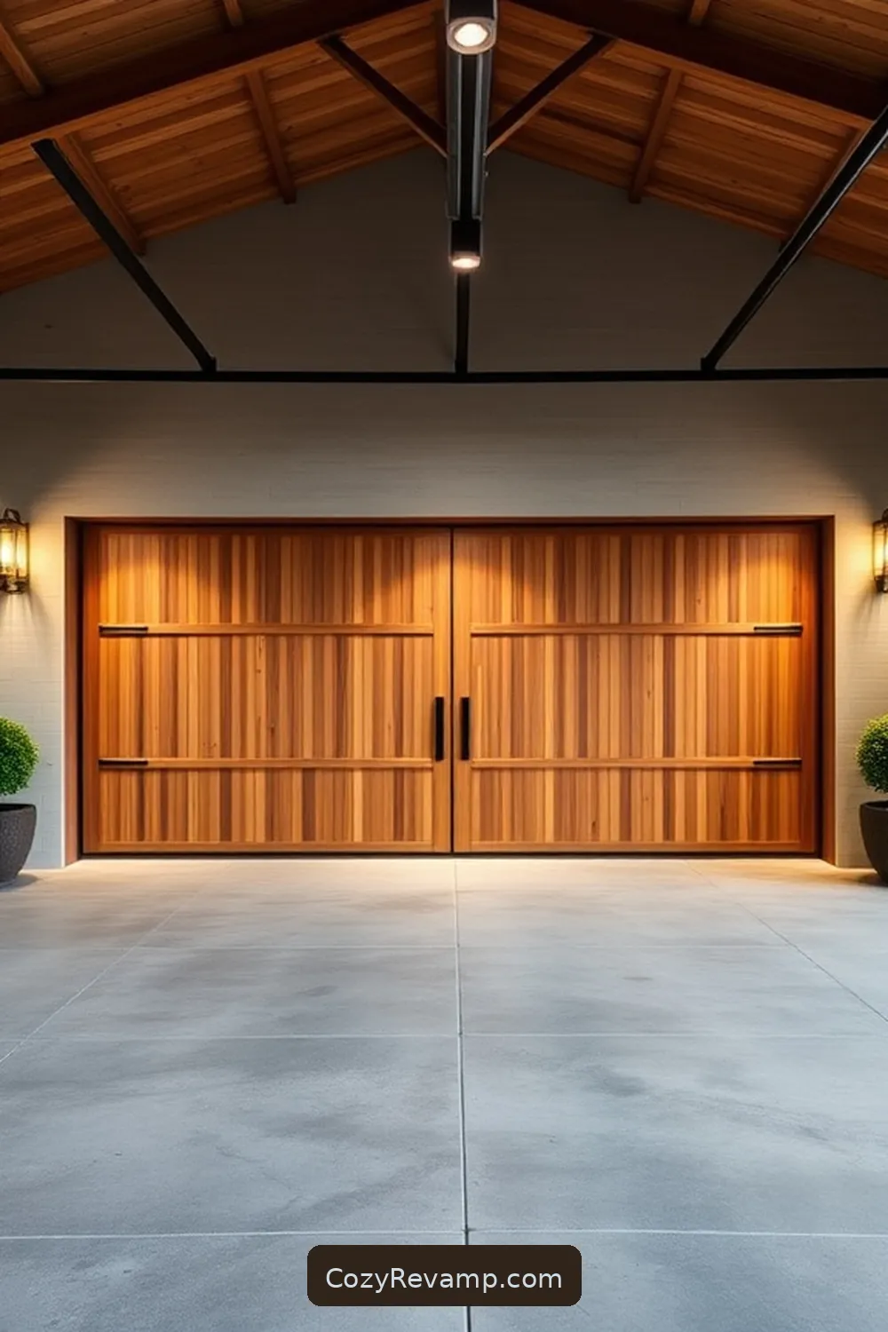 Using Bamboo for Garage Doors: A Unique Touch for Design Ideas for an Industrial Garage Using Bamboo Material