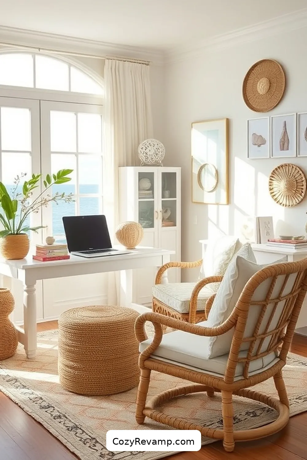 Designing a Coastal Home Office With Natural Fiber Materials 6 Accessorizing Your Space With Coastal Elements for Designing a Coastal Home Office With Natural Fiber Materials
