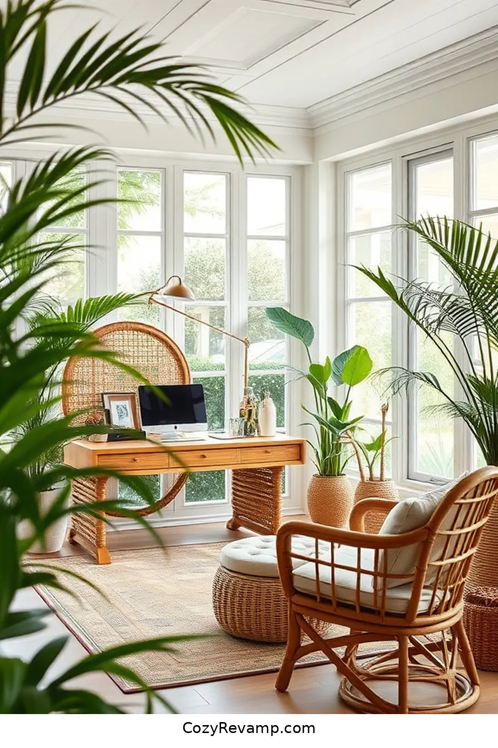 Designing a Coastal Home Office With Natural Fiber Materials 4 Furniture Selection: Embracing Wicker and Bamboo for Designing a Coastal Home Office With Natural Fiber Materials