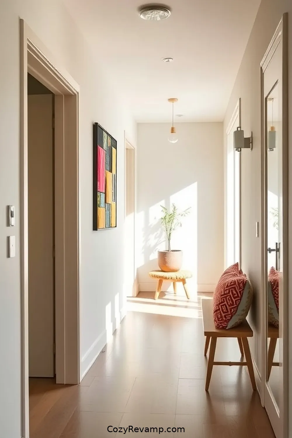 Accessorizing Your Hallway to Enhance the Mid-Century Vibe for Designing a Mid-Century Modern Hallway With Upcycled Fabric