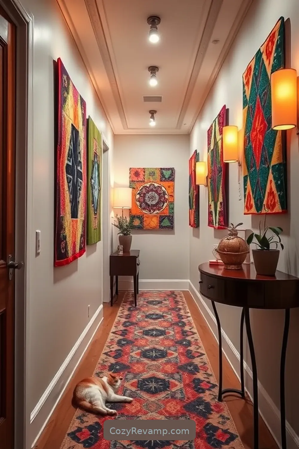 DIY Projects to Transform Your Hallway With Upcycled Fabric for Designing a Mid-Century Modern Hallway With Upcycled Fabric