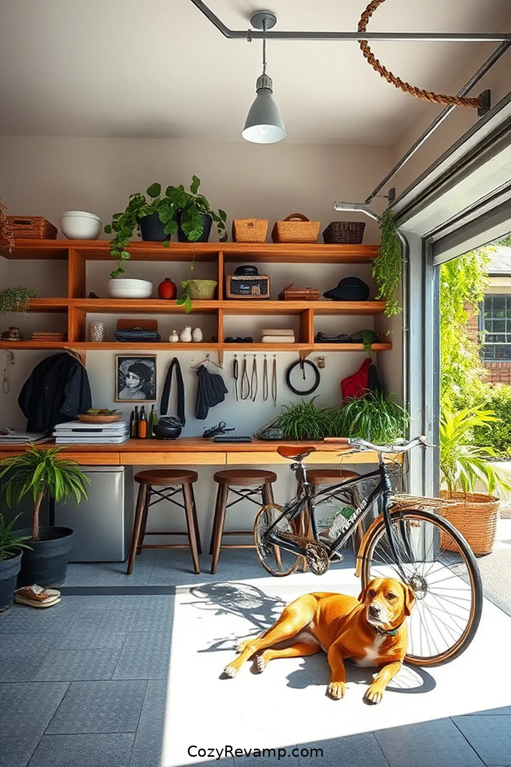 Utilizing Vertical Space for Designing a Minimalist Garage With Reclaimed Materials