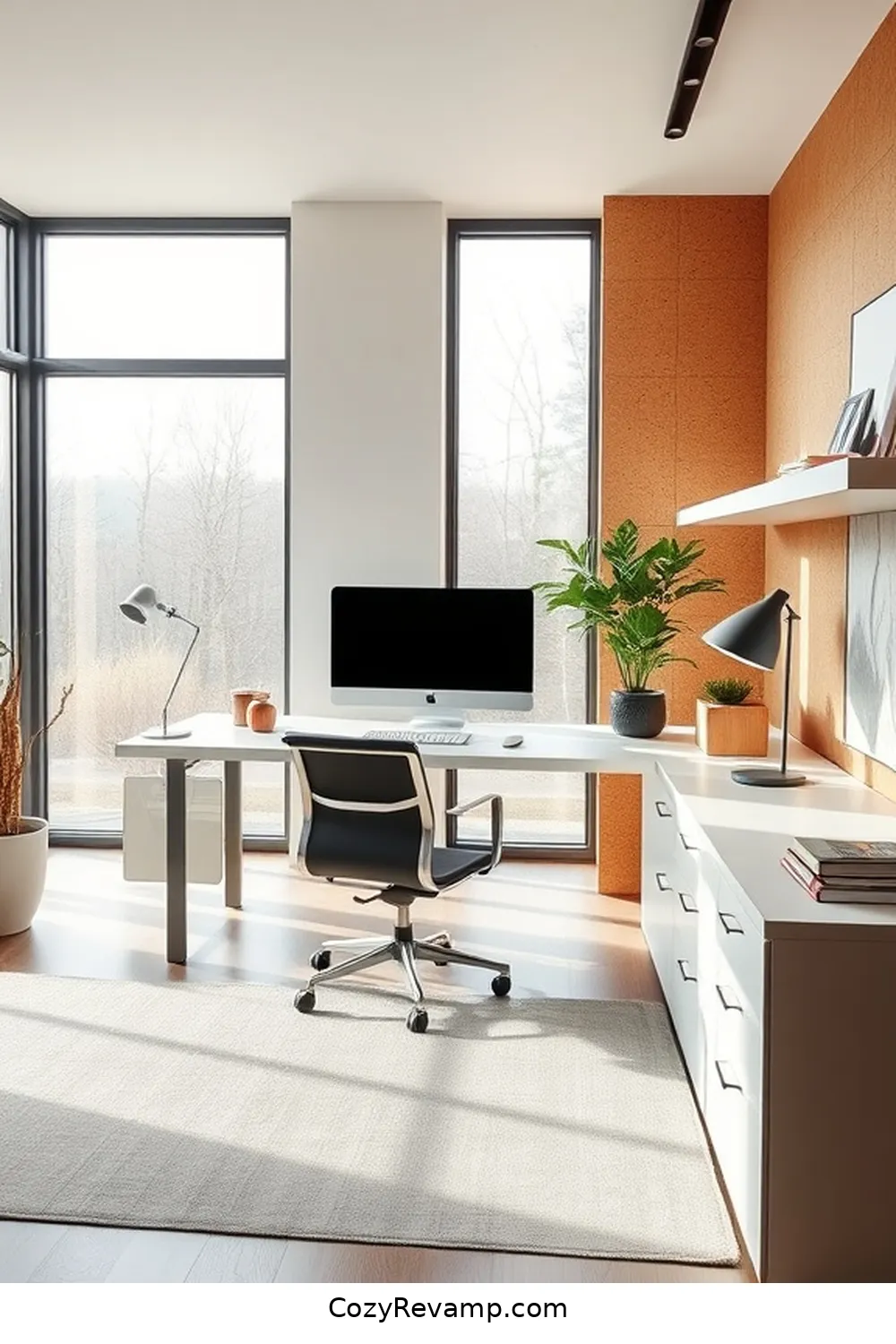 Lighting Considerations for a Minimalist Workspace for Designing a Minimalist Home Office With Cork Material