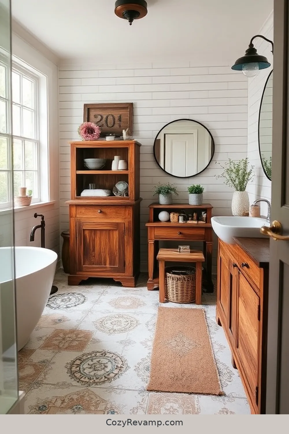 Designing a Modern Farmhouse Bathroom With Reclaimed Materials 8 Upcycling Old Furniture for Storage for Designing a Modern Farmhouse Bathroom With Reclaimed Materials