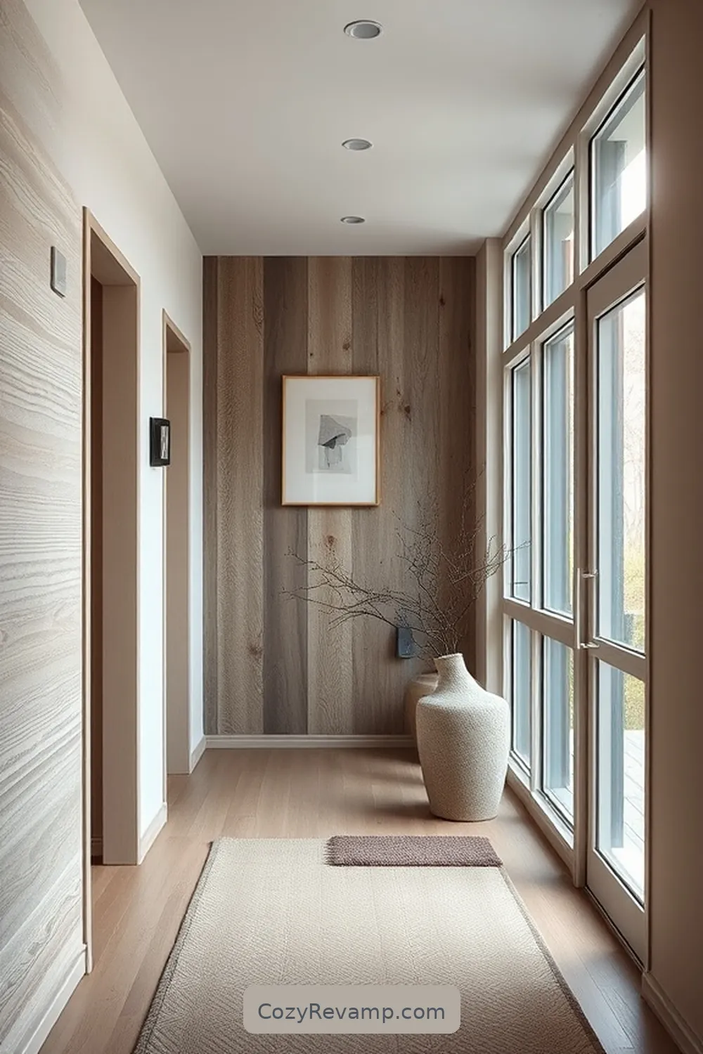 Color Palettes and Textures for Your Hallway for Designing a Scandinavian Hallway With Recycled Wood Materials