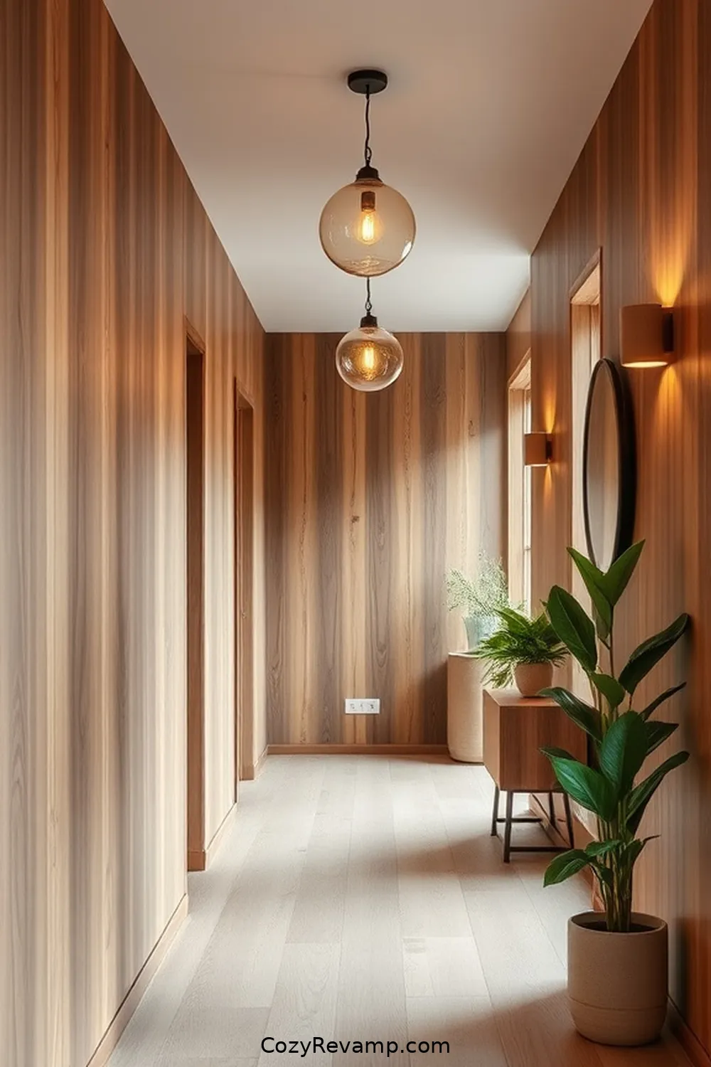 Incorporating Recycled Wood Features for Designing a Scandinavian Hallway With Recycled Wood Materials