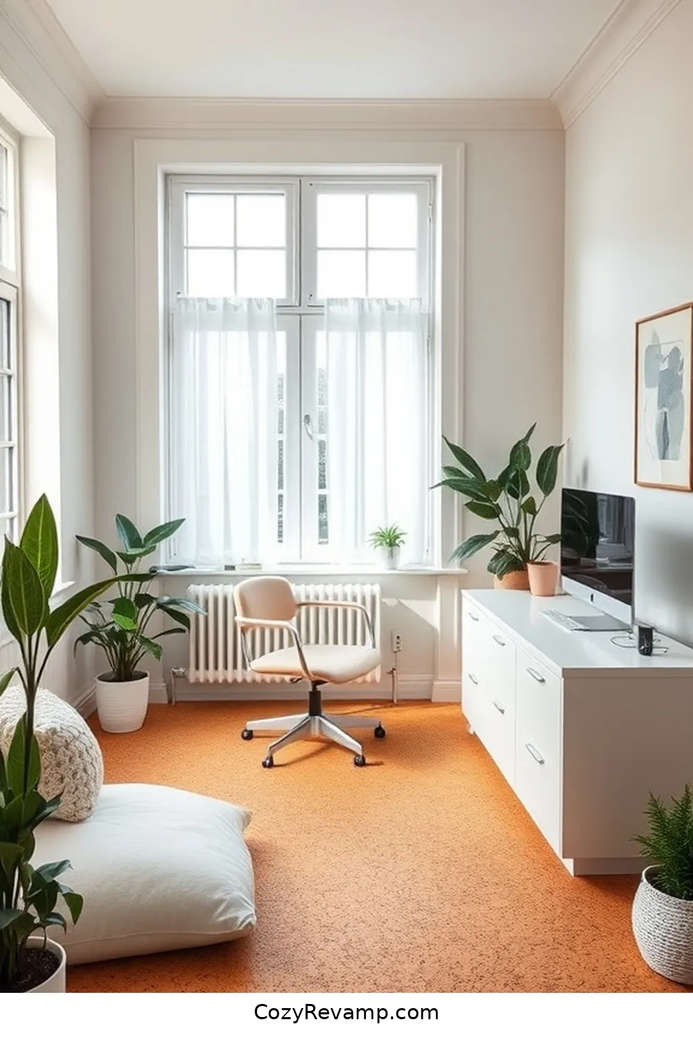 Cork Flooring: A Stylish and Sustainable Choice for Designing a Scandinavian Home Office With Cork Material