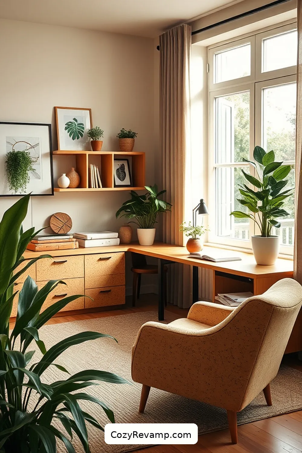 Incorporating Cork Furniture for Functionality and Aesthetics for Designing a Scandinavian Home Office With Cork Material