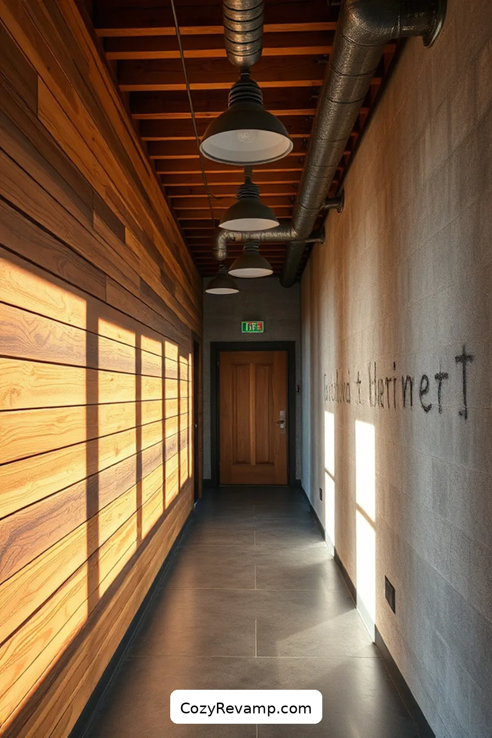 Designing an Industrial Hallway With Recycled Wood Materials 9 Lighting Considerations in Recycled Wood Hallways for Designing an Industrial Hallway With Recycled Wood Materials