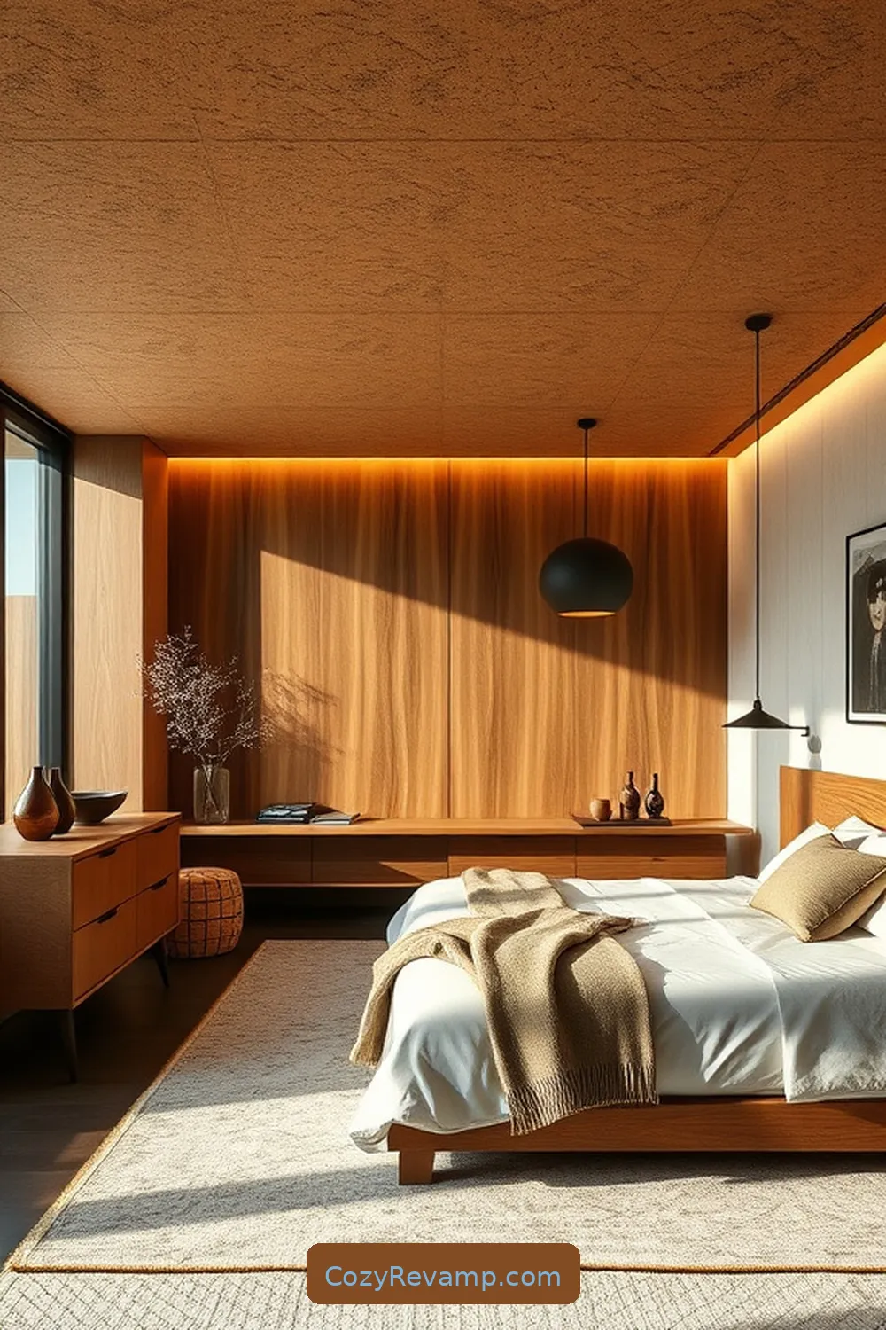 Cork Ceiling Tiles for Enhance Your Mid-Century Modern Bedroom With Cork Material: 23 Ways