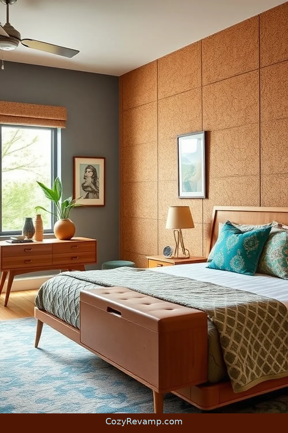 Cork DIY Projects for Enhance Your Mid-Century Modern Bedroom With Cork Material: 23 Ways