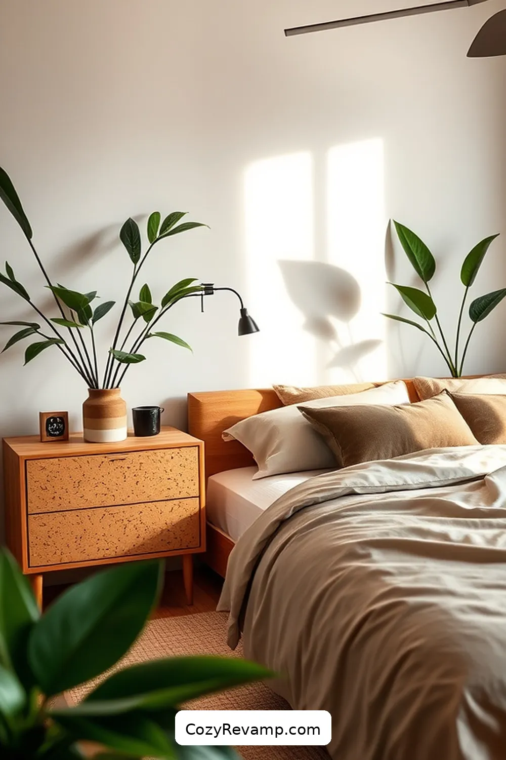 Cork Nightstands for Enhance Your Mid-Century Modern Bedroom With Cork Material: 23 Ways