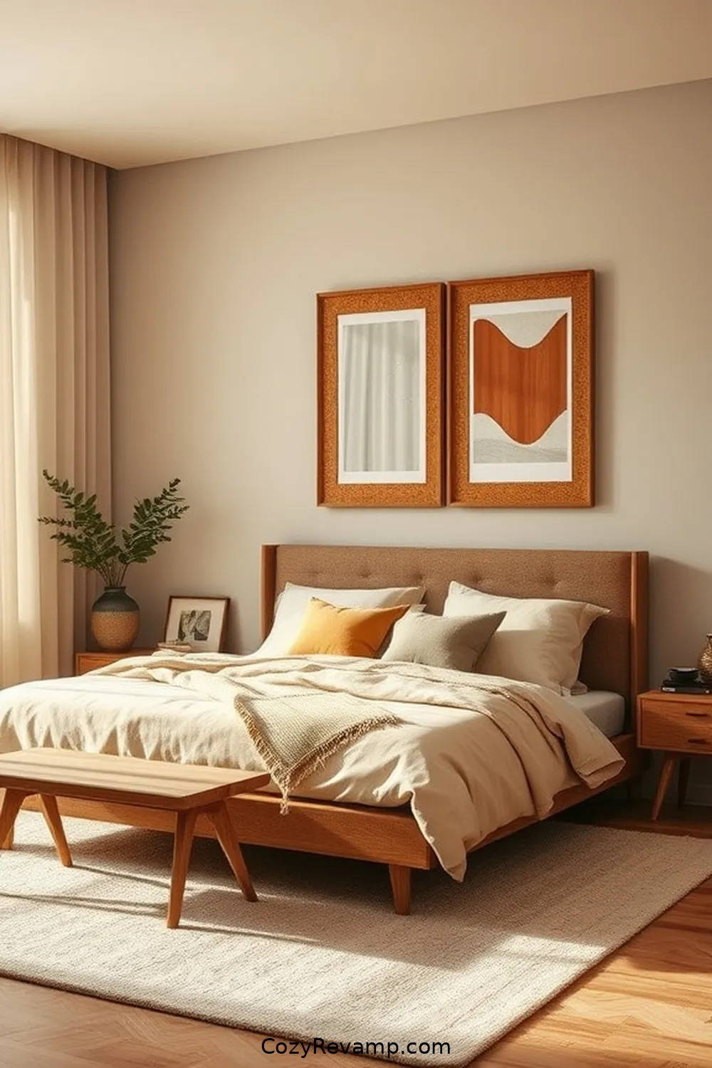 Cork Picture Frames for Enhance Your Mid-Century Modern Bedroom With Cork Material: 23 Ways