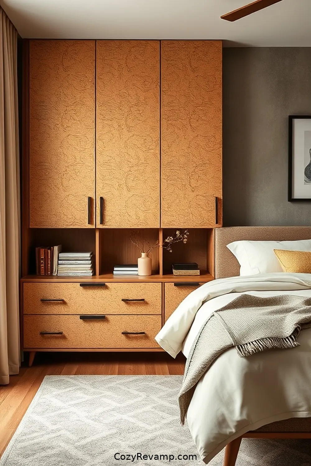Cork Storage Solutions for Enhance Your Mid-Century Modern Bedroom With Cork Material: 23 Ways