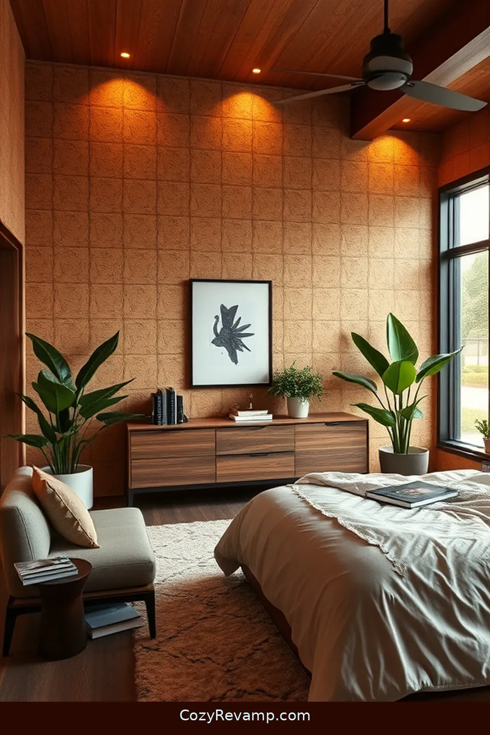 Cork Wall Panels for Enhance Your Mid-Century Modern Bedroom With Cork Material: 23 Ways
