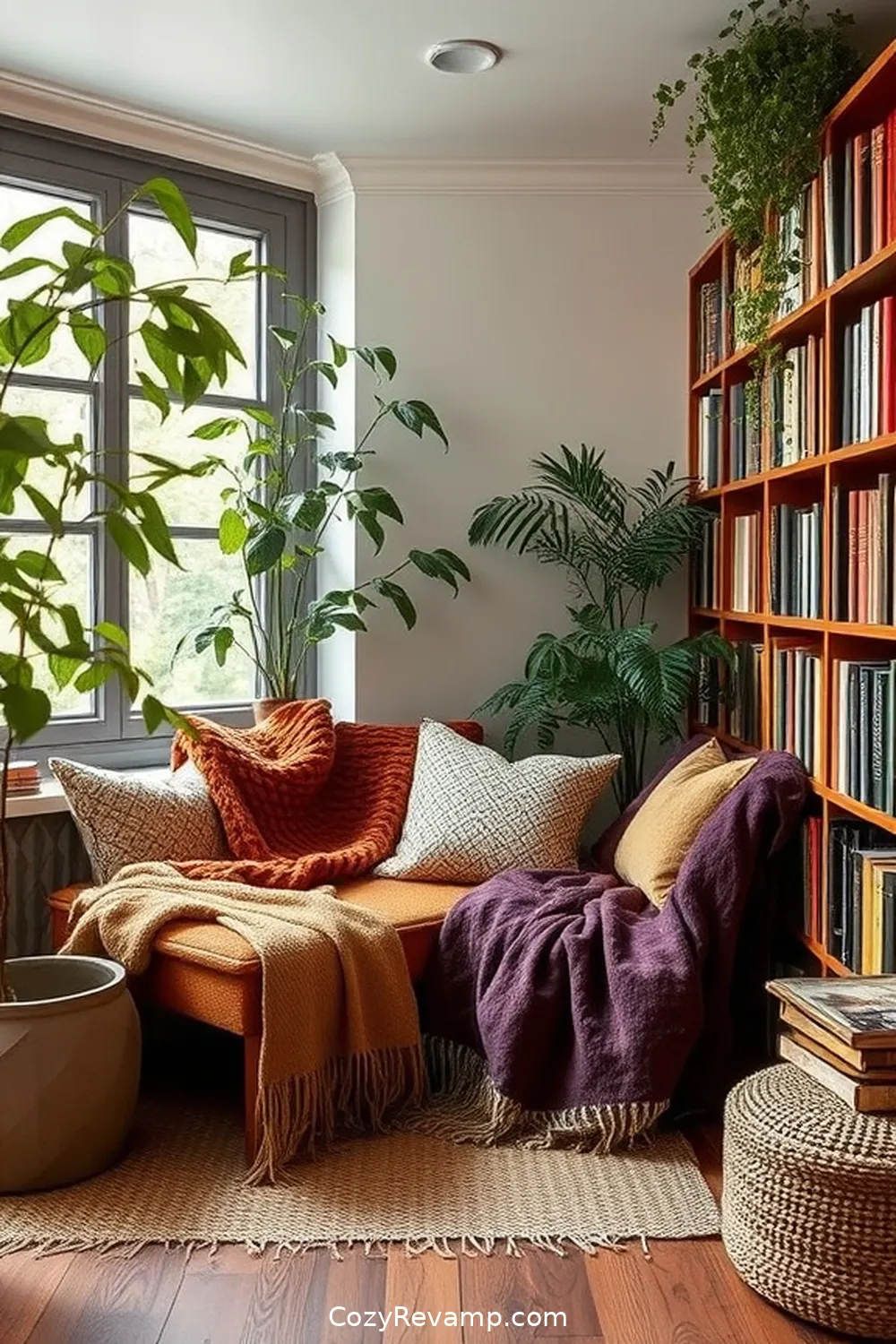Layering Textiles: Throws and Blankets for Essential Elements for a Bohemian Library With Natural Fibers