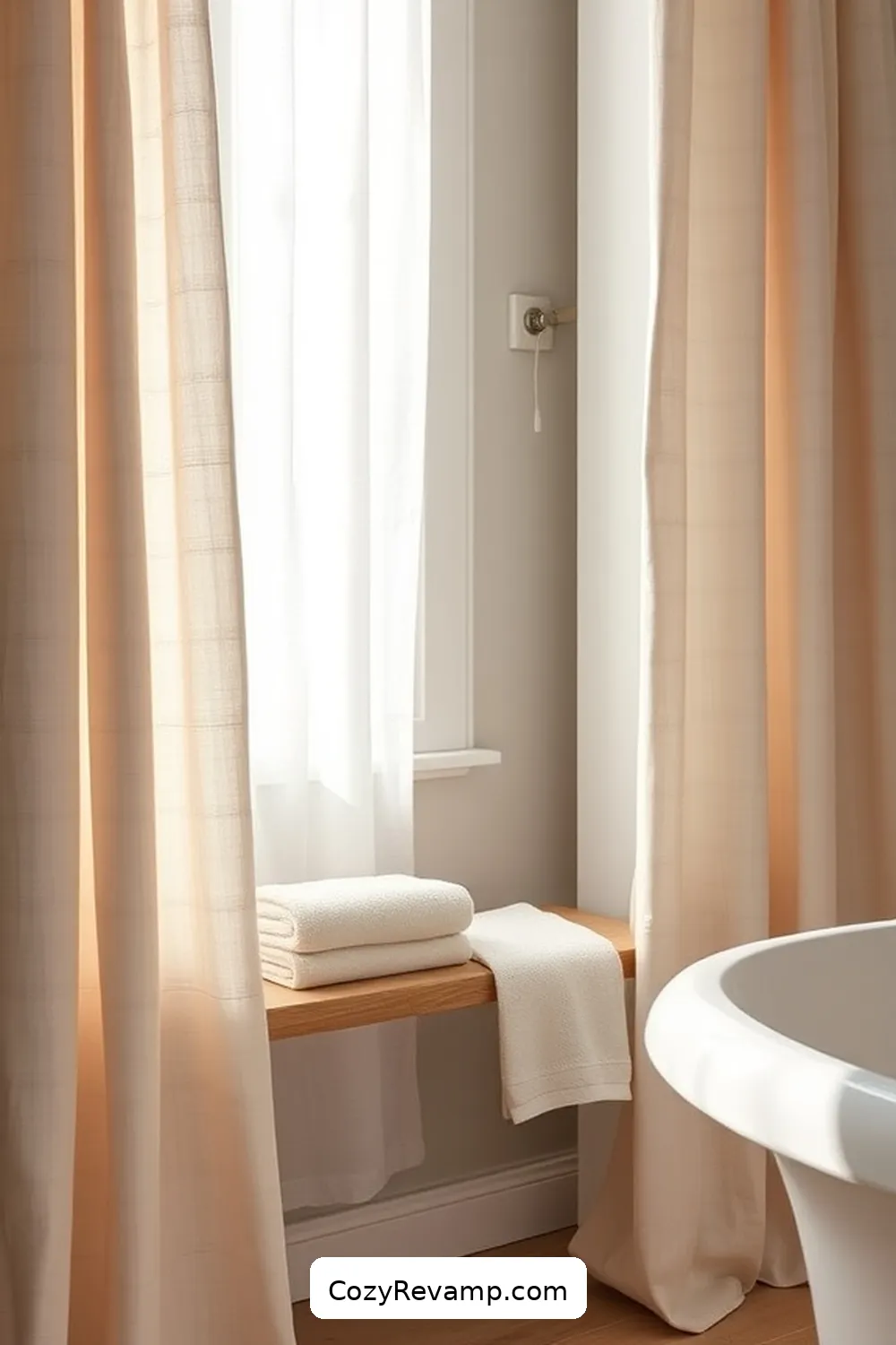 Essential Material Choices for a Scandinavian Bathroom With Natural Fibers 3 The Beauty of Linen for Towels and Curtains for Essential Material Choices for a Scandinavian Bathroom With Natural Fibers
