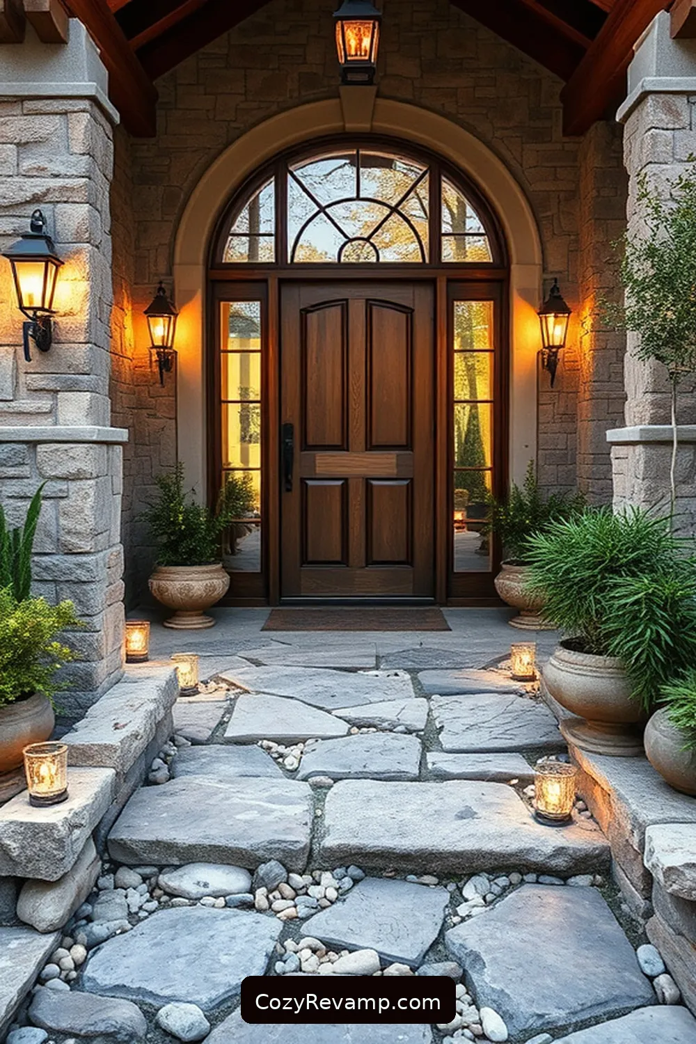 Choosing the Right Natural Stone for Essential Materials for a Rustic Entryway With Solar-Powered Lights