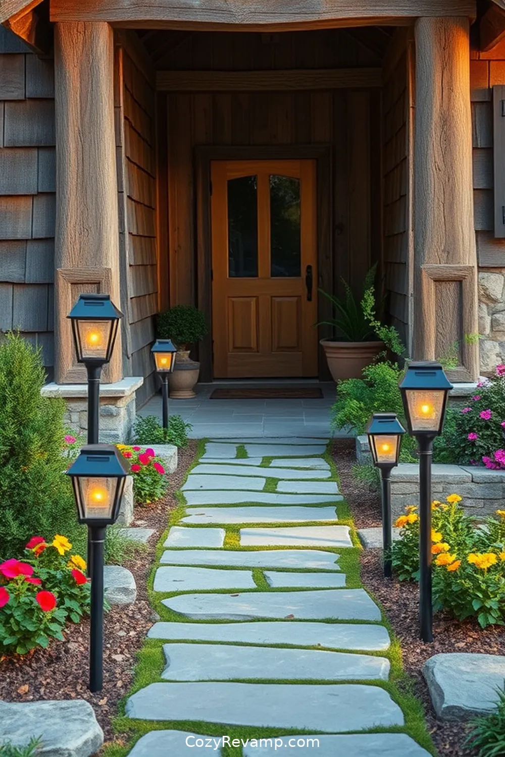 Placement and Installation Tips for Essential Materials for a Rustic Entryway With Solar-Powered Lights