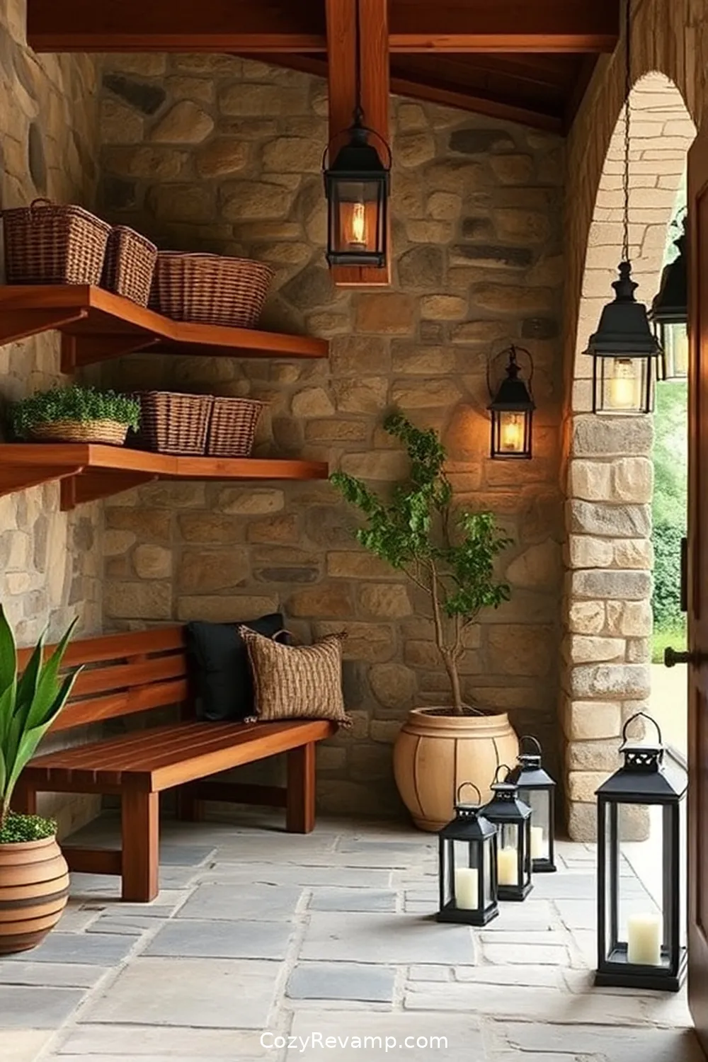 Rustic Furniture Essentials for Essential Materials for a Rustic Entryway With Solar-Powered Lights