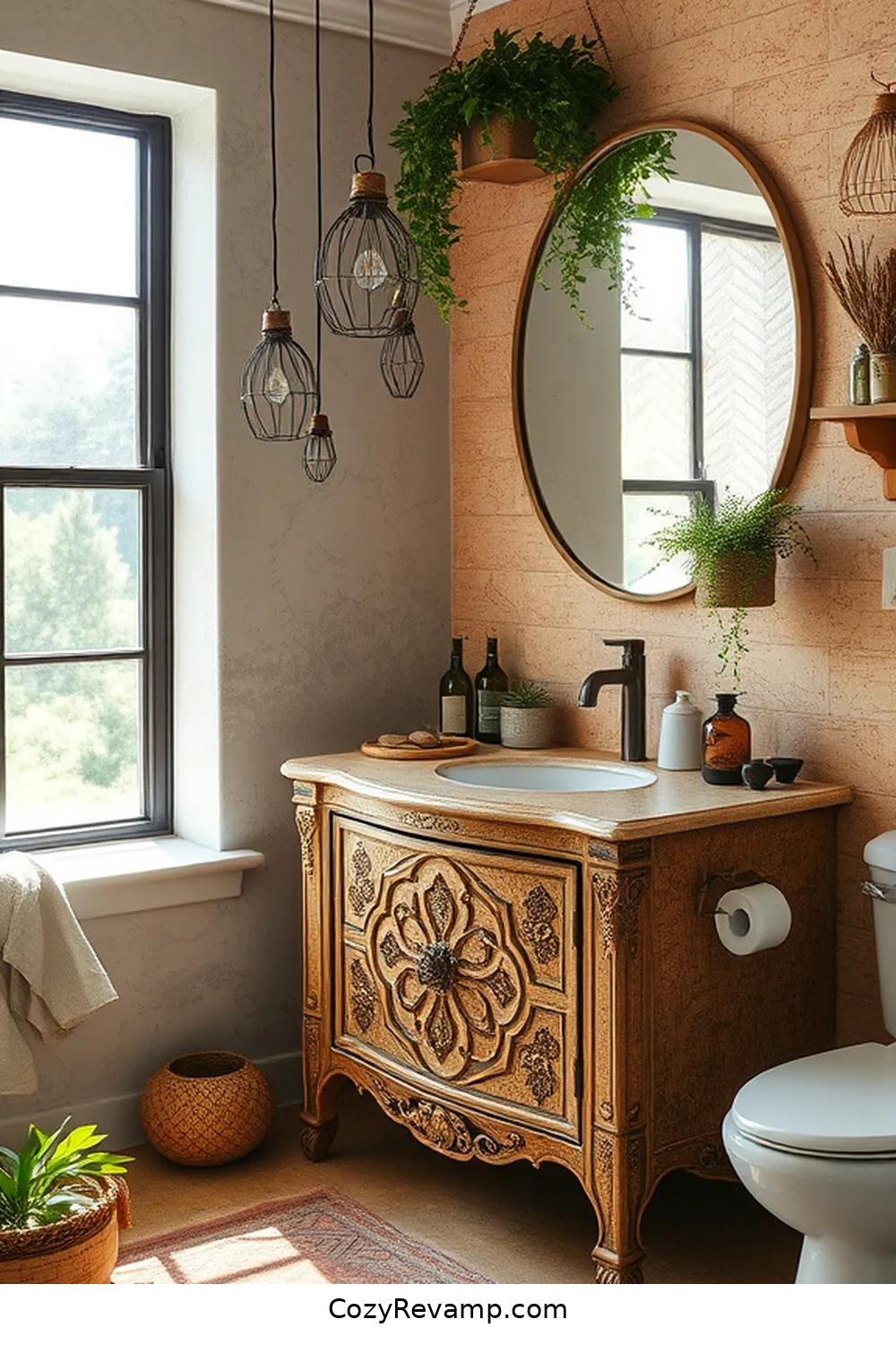 Incorporating Cork Into Your Vanity Design for How to Create a Bohemian Bathroom With Cork Material