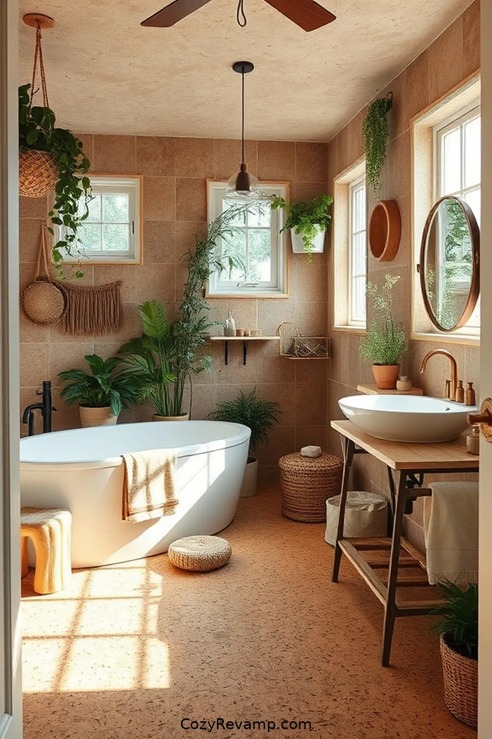 The Benefits of Using Cork in Your Bathroom for How to Create a Bohemian Bathroom With Cork Material