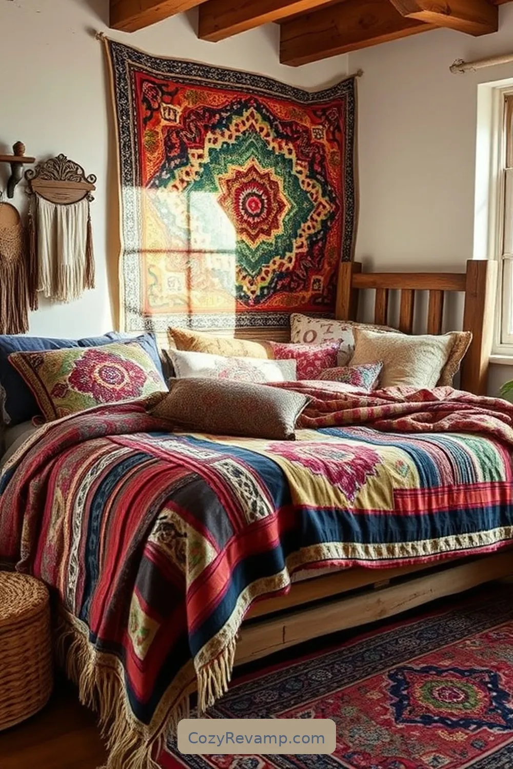 Incorporating Vintage Textiles for How to Create a Bohemian Bedroom With Reclaimed Materials