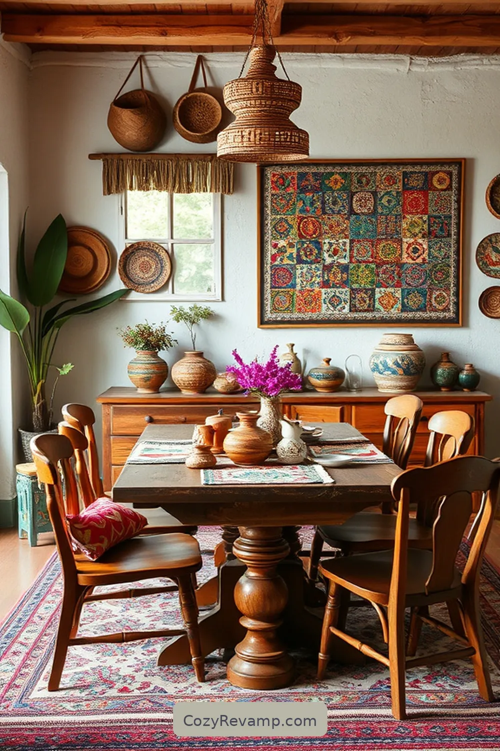 Personalizing With Art and Crafts for How to Create a Bohemian Dining Room With Recycled Wood Materials