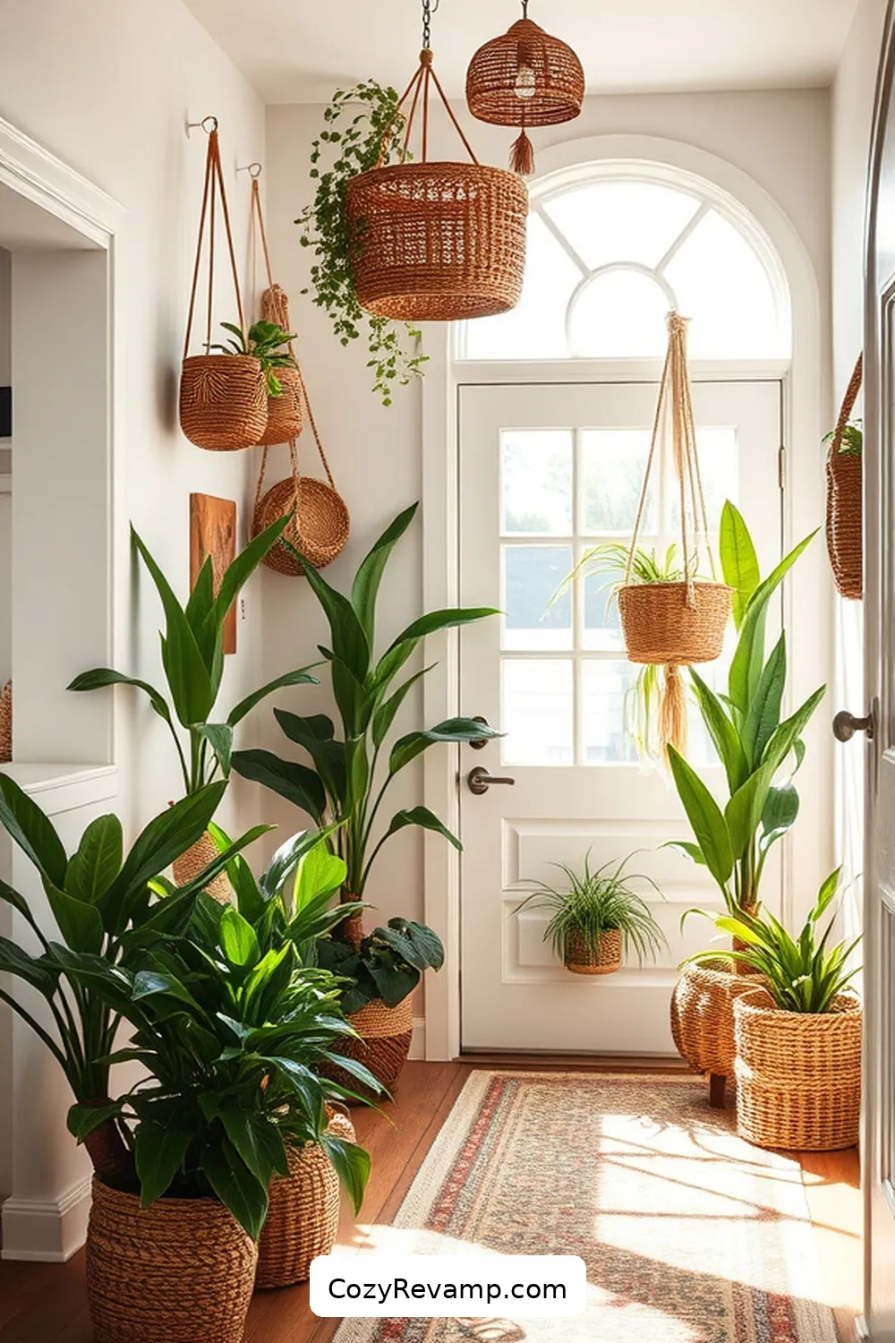 How to Create a Bohemian Entryway With Natural Fibers 5 Use Plants to Enhance the Bohemian Vibe for How to Create a Bohemian Entryway With Natural Fibers