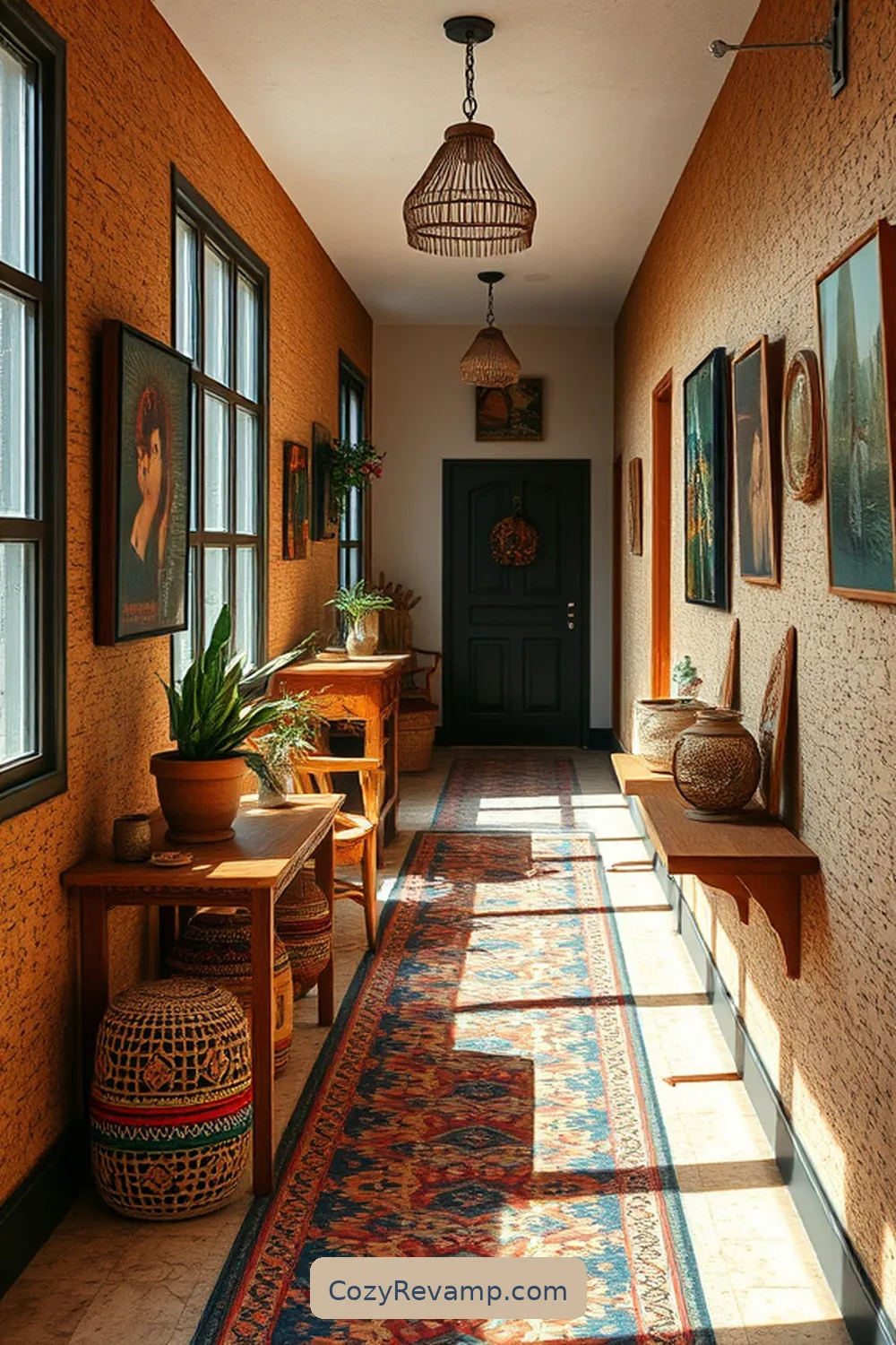 How to Create a Bohemian Hallway With Cork Material 6 Mixing Patterns and Textures in Your Hallway for How to Create a Bohemian Hallway With Cork Material