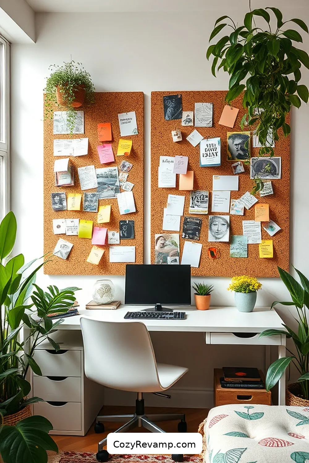 Cork Bulletin Boards for Organization and Inspiration for How to Create a Bohemian Home Office With Cork Material
