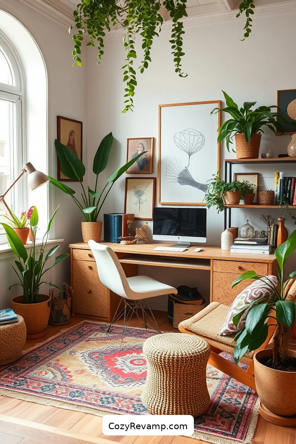 Mixing Cork With Other Bohemian Elements for How to Create a Bohemian Home Office With Cork Material