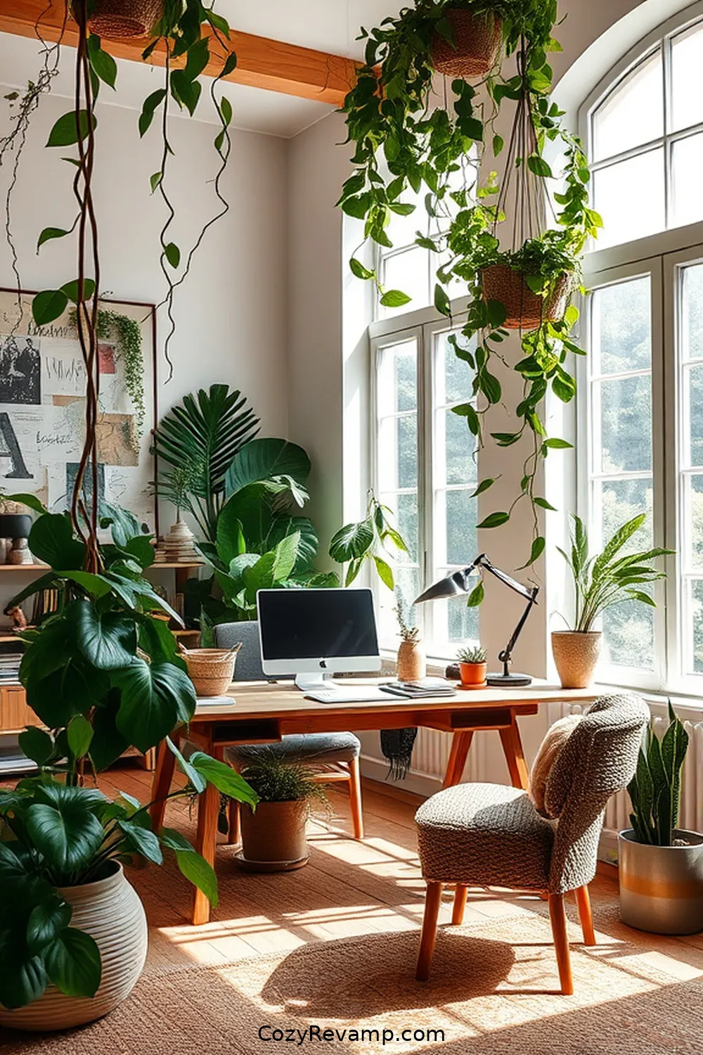 Plants and Cork: Creating a Natural Vibe for How to Create a Bohemian Home Office With Cork Material