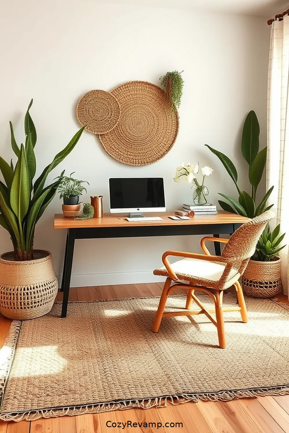 Add Layered Rugs for Comfort for How to Create a Bohemian Home Office With Natural Fiber Materials