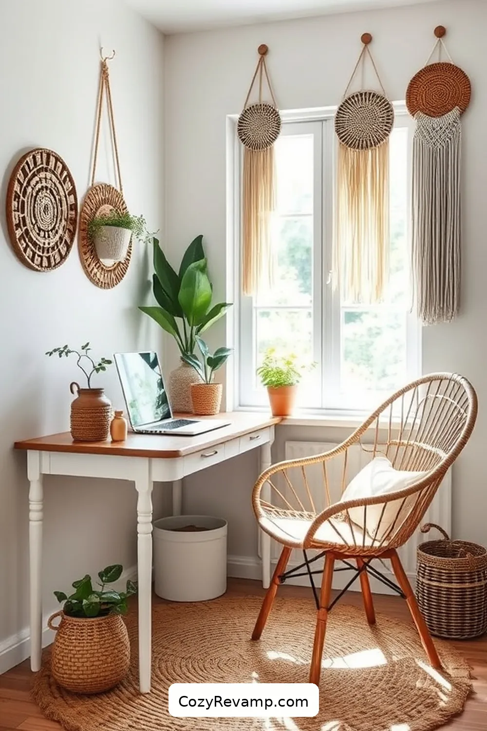 Curate Your Inspirational Corner for How to Create a Bohemian Home Office With Natural Fiber Materials