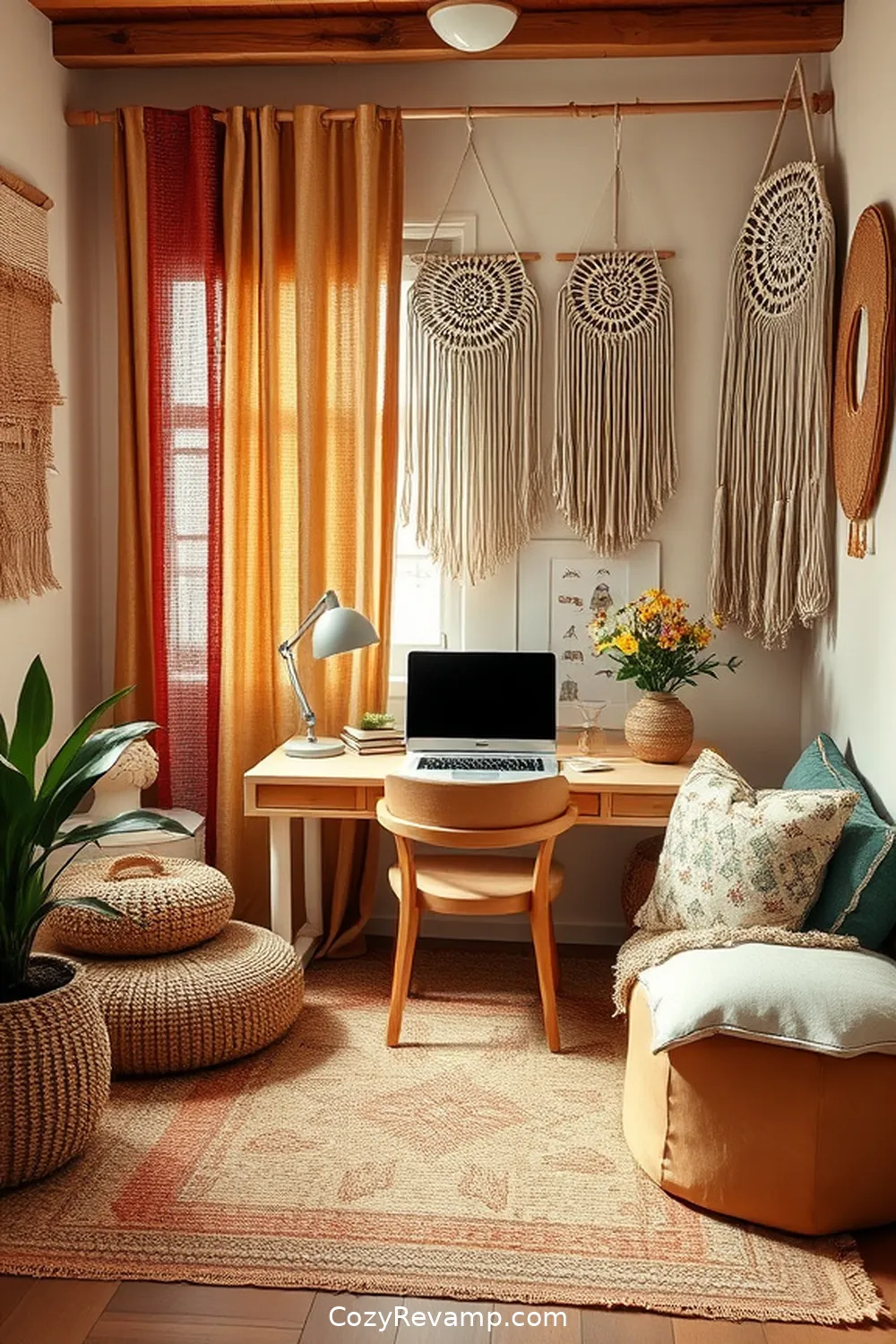 Embrace Natural Textiles for How to Create a Bohemian Home Office With Natural Fiber Materials